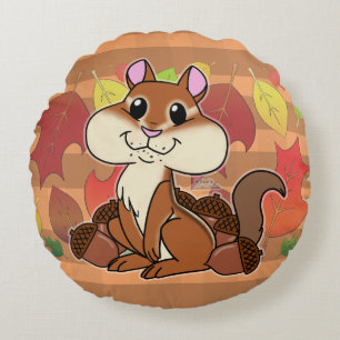 Cheeky Chipmunk - Round Pillow