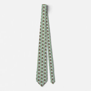 Cheeky Christmas Cat Humor Maine Coon Green Funny Neck Tie
