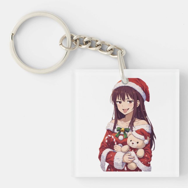 Cheeky Christmas Girl Keychain (Front)