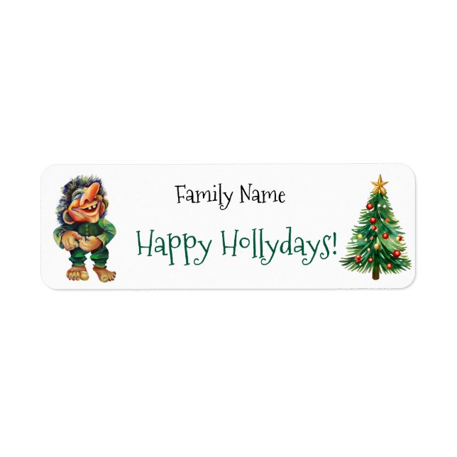 Cheeky Christmas Troll and Tree Delight  Label (Front)