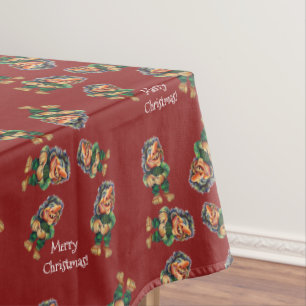 Cheeky Christmas Troll and Tree Delight Tablecloth