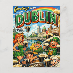 Cheeky Classic Dublin Postcard