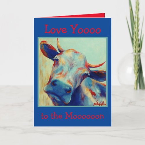 Cheeky Cow Card Love You to the Moon