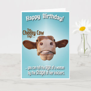 Cheeky Cow, Old Age Humour, Knickers Card