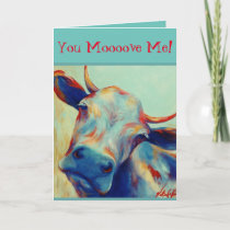 Cheeky Cow Valentine Card VCollierArt