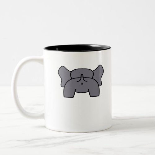 Cheeky Elephant Bottom Grey Color Two_Tone Coffee Mug