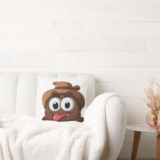 Cheeky Eye-Rolling Emoji Throw Pillow: Add Sass to Pillow (Couch)