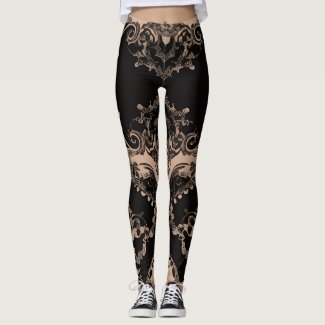 Cheeky faux lace overlay black and beige