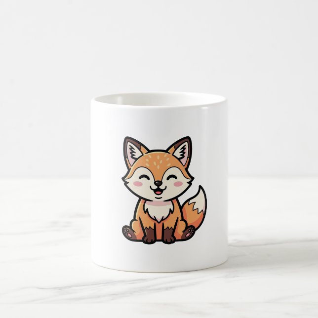 Cheeky Fox – Cute Kawaii Illustration Coffee Mug (Center)