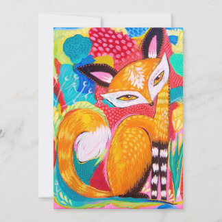 Cheeky Fox Mini Art Print Invitation
