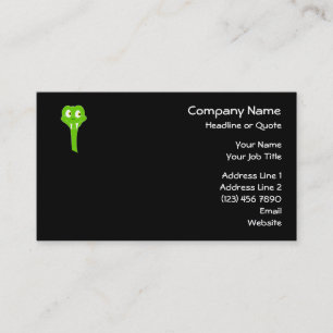 Cheeky Green Snake Cartoon on Black Business Card