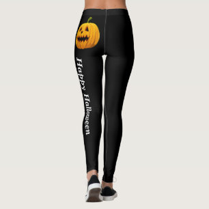 CHEEKY Halloween Jack O Lantern Orange Black Leggings