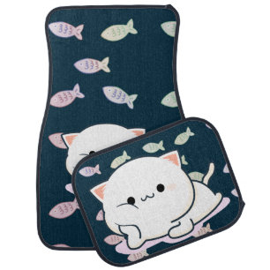 Cheeky Kawaii Style Kitten  Car Floor Mat