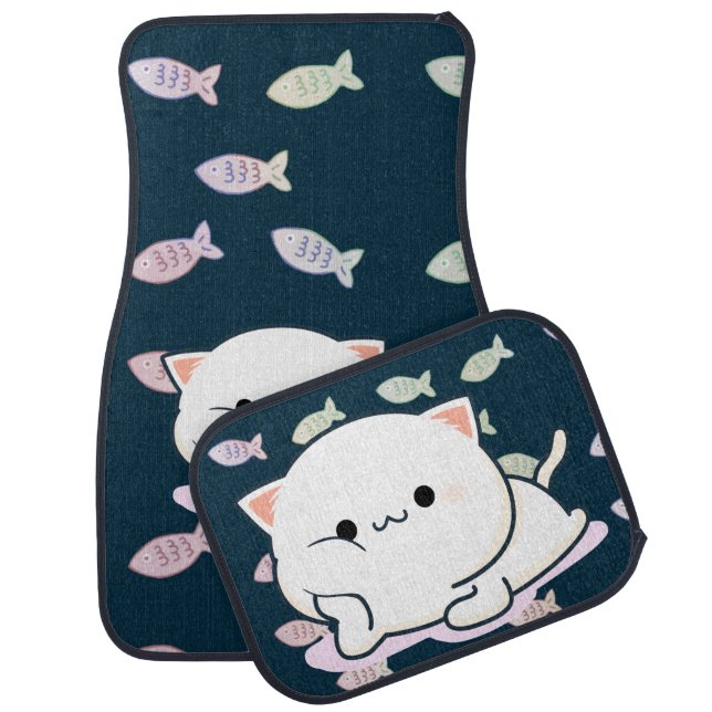 Cheeky Kawaii Style Kitten  Car Floor Mat (Set)