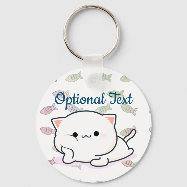 Cheeky Kawaii Style Kitten  Keychain (Front)