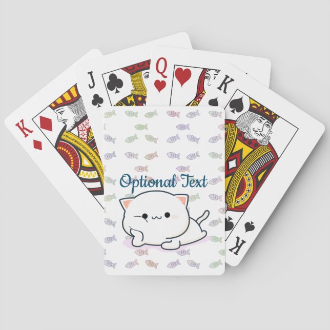 Cheeky Kawaii Style Kitten  Poker Cards (Back)