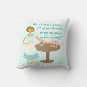 Cheeky Kitsch Fun Death Metal Housewife Throw Pillow