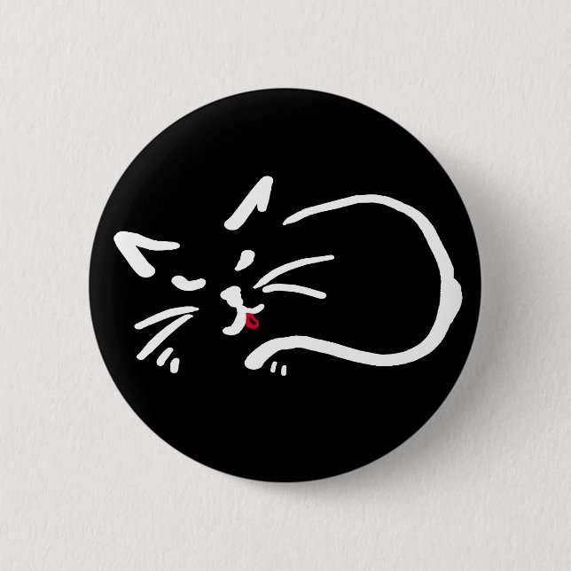 cheeky kitty pinback button (Front)