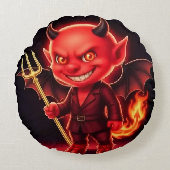 Cheeky little Devil Round Pillow (Front)