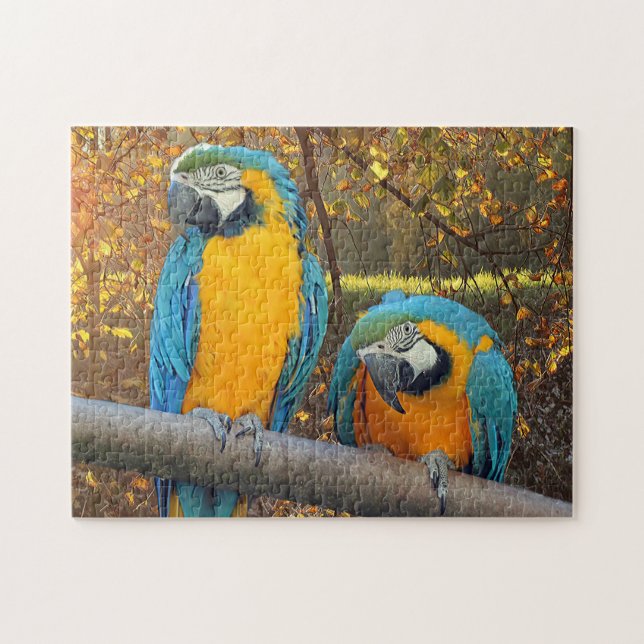 Cheeky macaws - cute parrot  jigsaw puzzle (Horizontal)