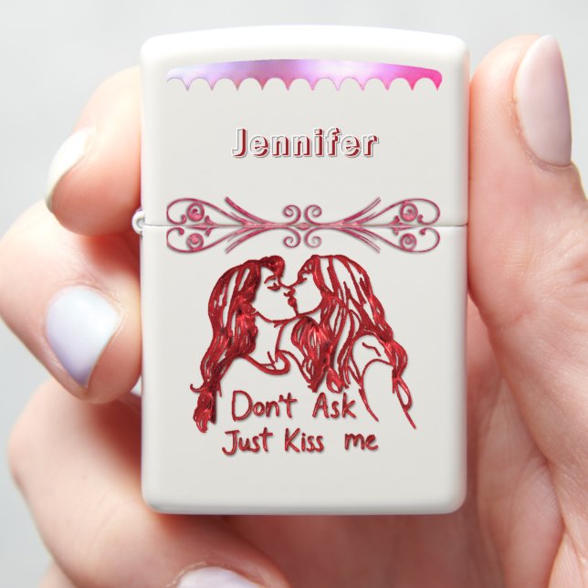 Cheeky Mistletoe moment Zippo Lighter (In Hand)