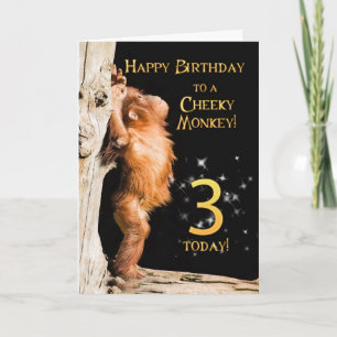 Cheeky monkey age 3 card