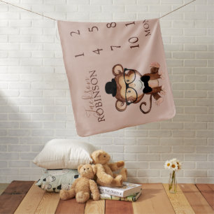 Cheeky Monkey   Baby   Milestone Baby Blanket