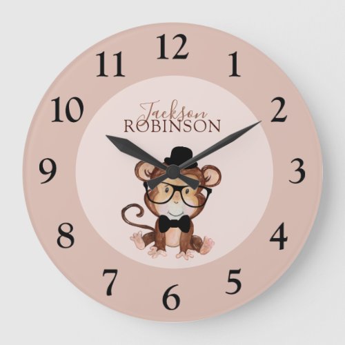 Cheeky Monkey  Baby Nursery Acrylic Wall Clock