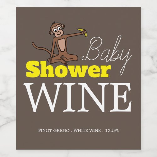 Cheeky Monkey Baby Shower Wine Label