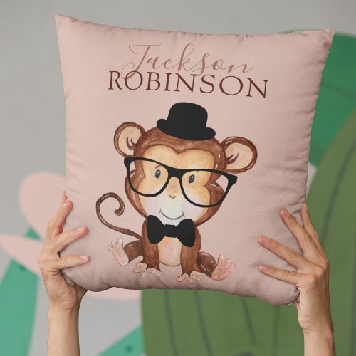 Cheeky Monkey  Baby  Throw Pillow