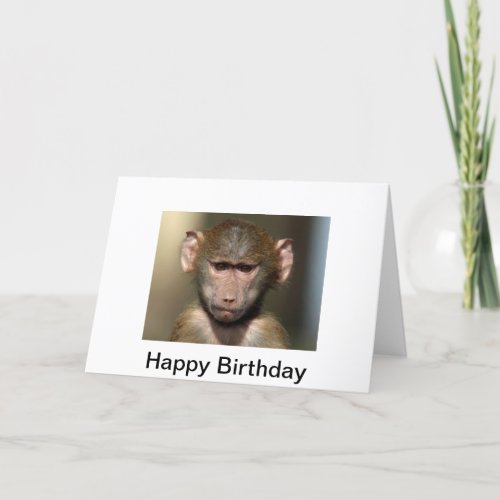 Cheeky Monkey Birthday Card Cute Animal Design Card