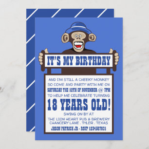 Cheeky Monkey Birthday Party Invitation