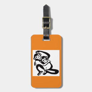 Cheeky monkey - BONOBO - Chimpanzee - Orange Luggage Tag