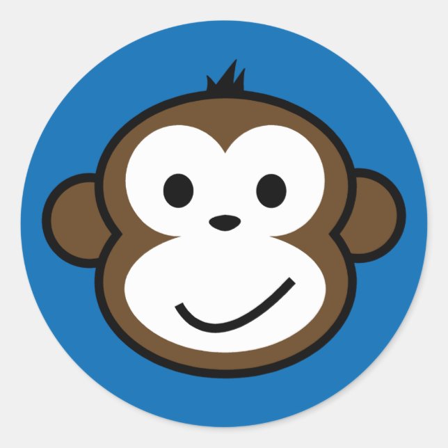 Cheeky Monkey Classic Round Sticker (Front)
