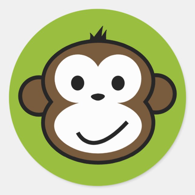 Cheeky Monkey Classic Round Sticker (Front)