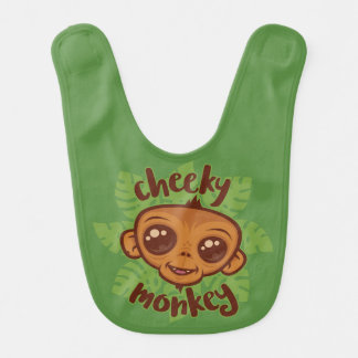 Cheeky Monkey Cute Cartoon Primate Drawing Baby Bib