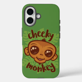 Cheeky Monkey Cute Cartoon Primate Drawing iPhone 16 Case