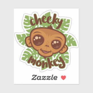 Cheeky Monkey Cute Cartoon Primate Drawing Sticker