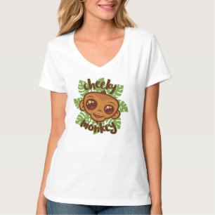 Cheeky Monkey Cute Cartoon Primate Drawing T-Shirt