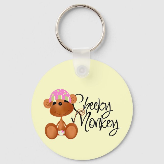 Cheeky Monkey - Girl Tshirts and Gifts Keychain (Front)