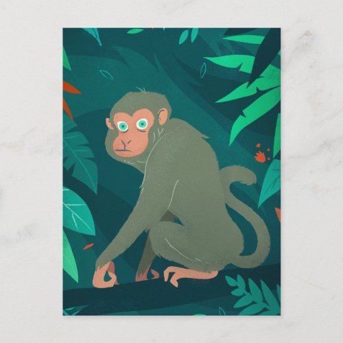 Cheeky Monkey in a Tree Postcard