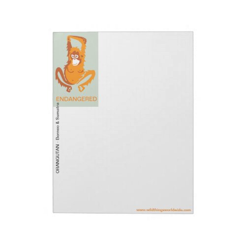 Cheeky monkey _  Orangutan _Endangered animal _ Notepad