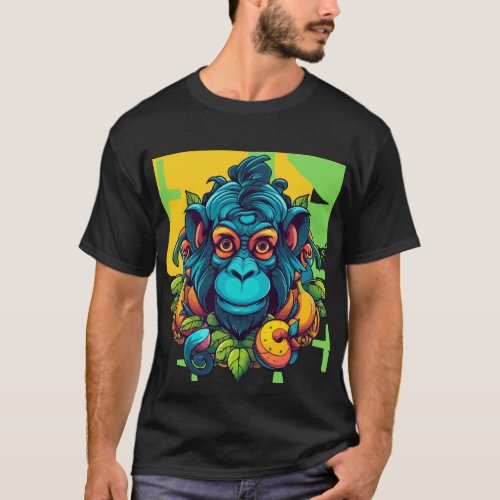 Cheeky Monkey with Banana Fun T_Shirt