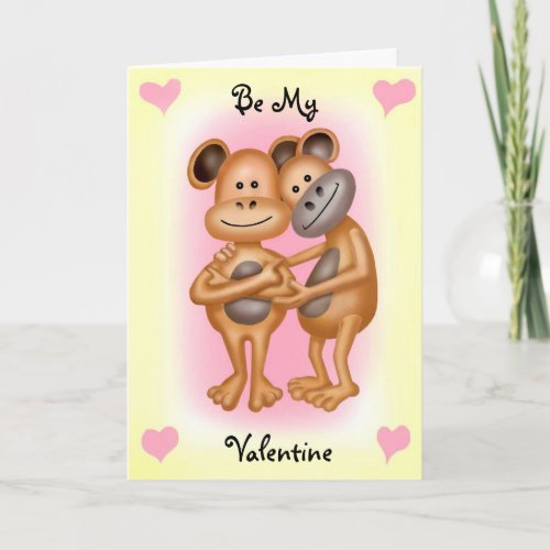 Cheeky Monkeys In Love Holiday Card