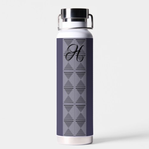  Cheeky Monogram Modern Argyle Purple Water Bottle