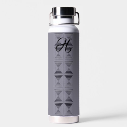  Cheeky Monogram Modern Argyle Purple Water Bottle