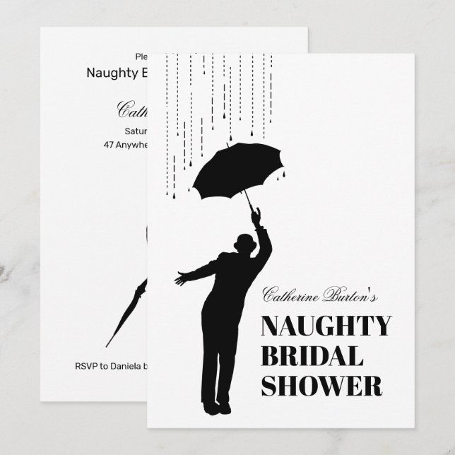 Cheeky Naughty Bridal Shower Party Invitation (Front/Back)