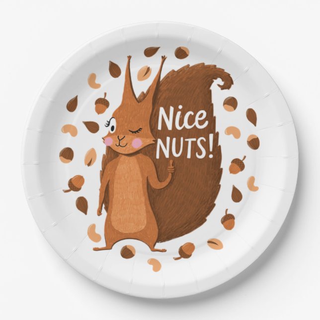 Cheeky Nutty Squirrel 41 Paper Plates (Front)