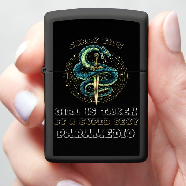 Cheeky Paramedic Lighter: Taken and Proud Zippo Lighter (In Hand)