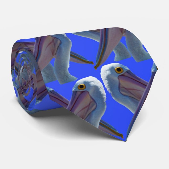 Cheeky Pelican Faces, Neck Tie (Rolled)